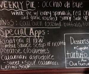 chalk board menu items